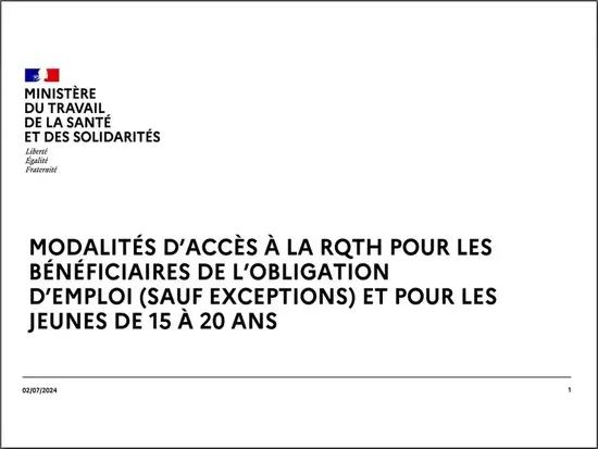Modalités d'accès RQTH pour les 15-20 ans